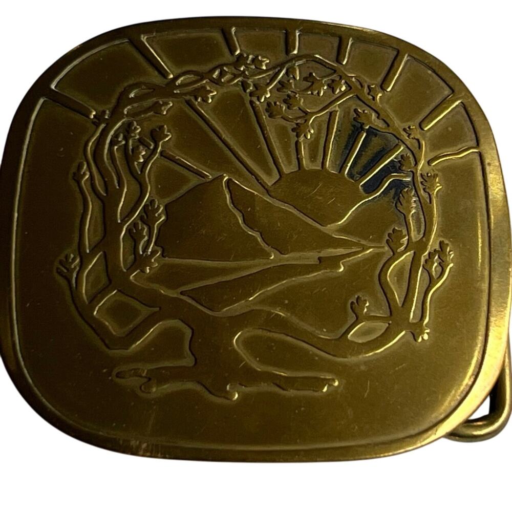 TREE of LIFE solid brass belt buckle 70’s hippie boho‎ festival Sun rays
